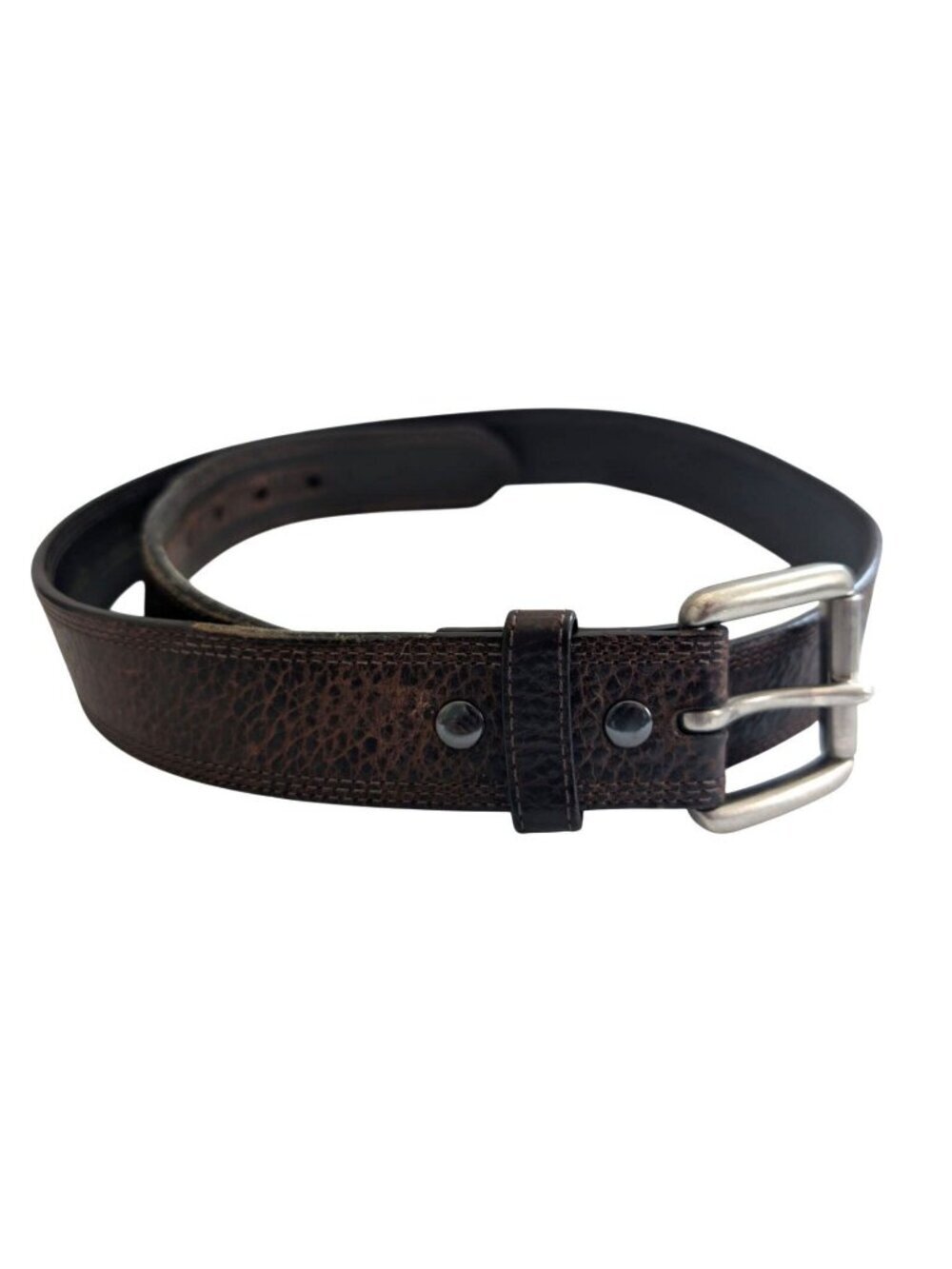 Ariat Mens Western Belt 38 Brown Tooled Leather Full Grain Silver Buckle